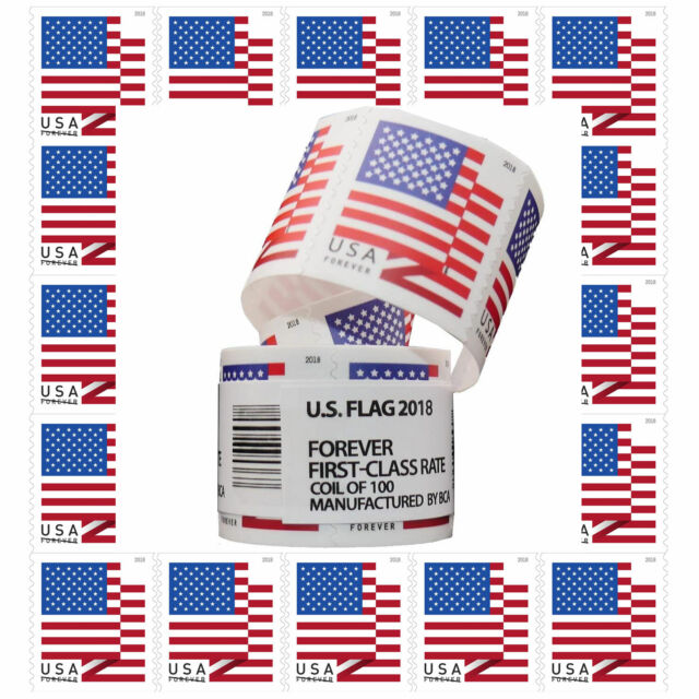 2018 Forever Stamps US Flag First Class Postage Stamps Coil of 100 PCS/Roll