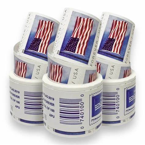 2019 2022 Forever Stamps US Flag First Class Postage Stamps Coil of 100 PCS/Roll