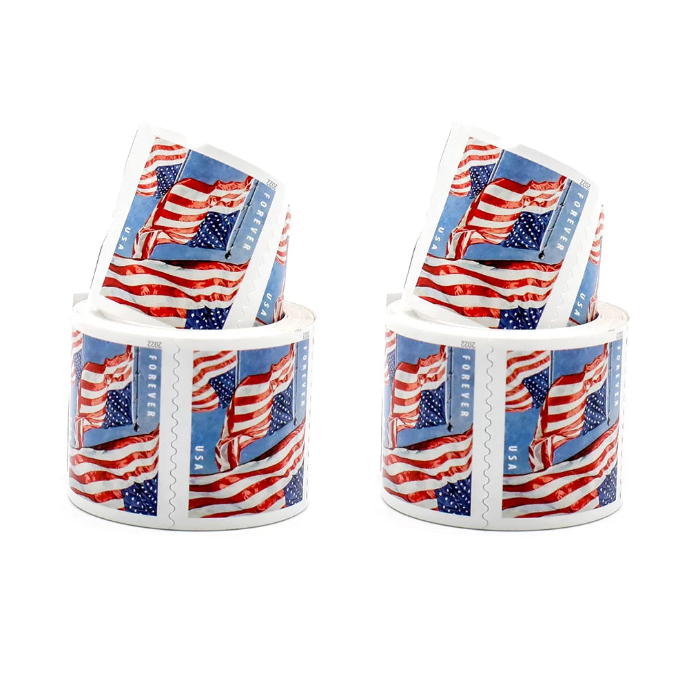 100 - 2022 Forever Stamps US Flag First Class Coil - 100 PCS/Roll