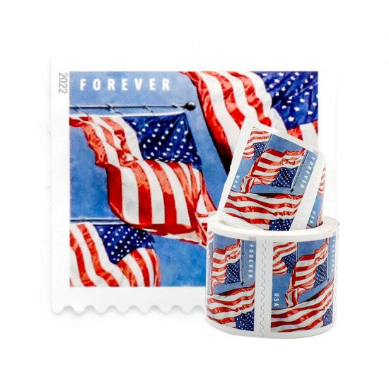 2022 Forever Stamps US Flag First Class Postage Stamps Coil of 100 PCS/Roll