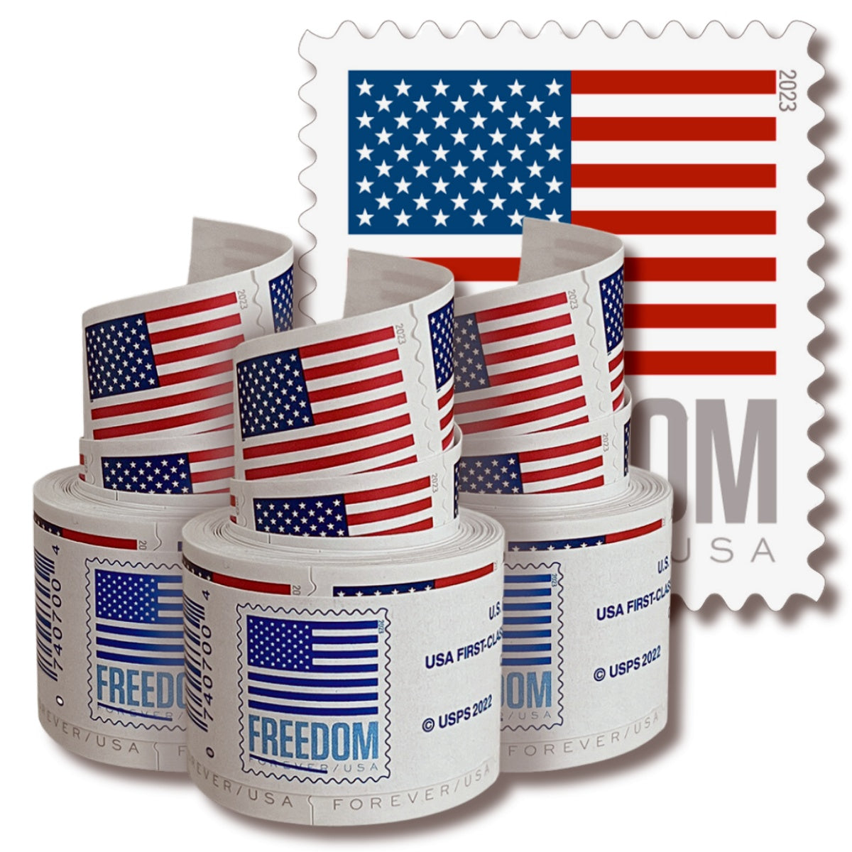 100 - 2023 Forever Stamps US Flag First Class Coil - 100 PCS/Roll
