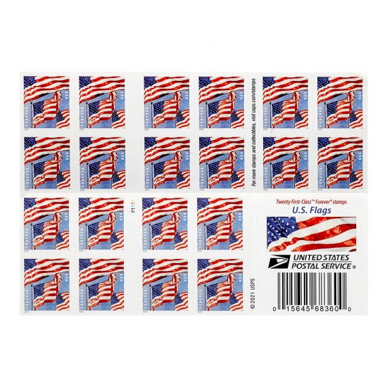 2022 US Flags Forever First Class Stamp - 5 Books of 20 ( 100 Total Stamps )