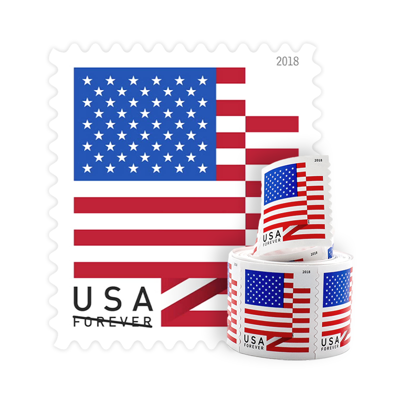 2018 Forever Stamps US Flag First Class Postage Stamps Coil of 100 PCS/Roll