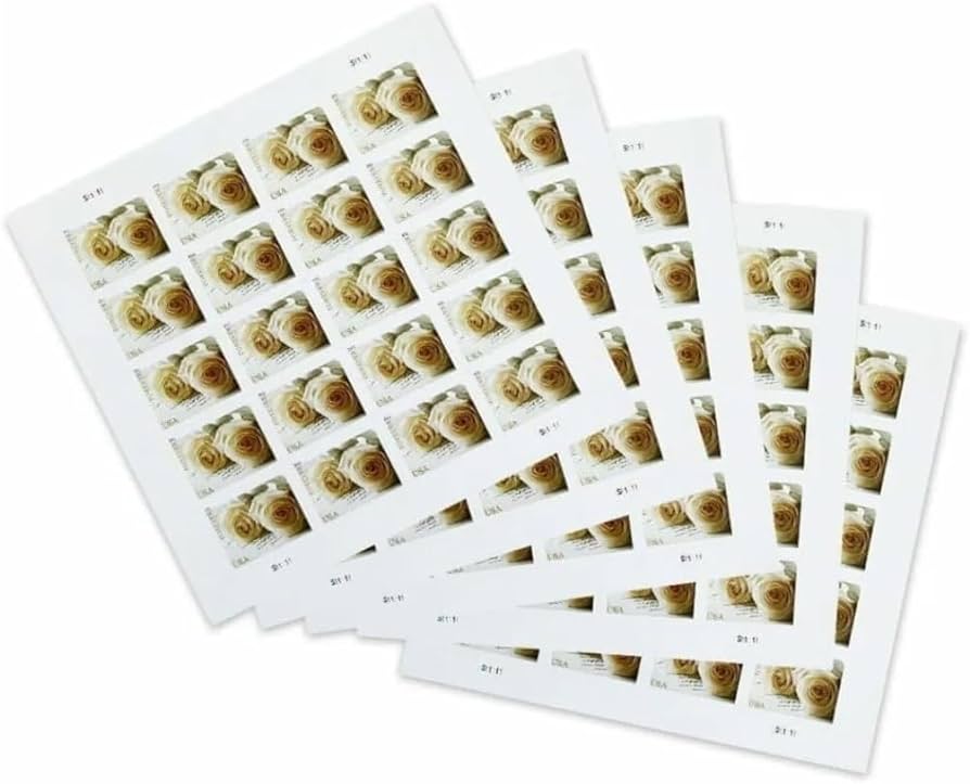 2011 Wedding Roses Forever Postage Stamps - 5 Sheets of 20 ( 100 Total Stamps )