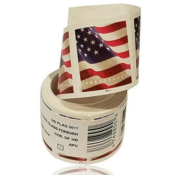 2017 Forever Stamps US Flag First Class Postage Stamps Coil of 100 PCS/Roll