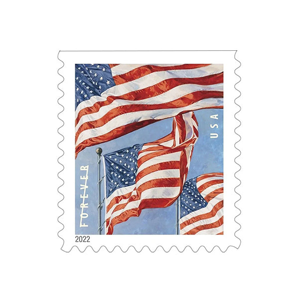 2022 US Flags Forever First Class Stamp - 5 Books of 20 ( 100 Total Stamps )
