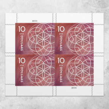 $10 Floral Geometry Stamps - Sheets of 4