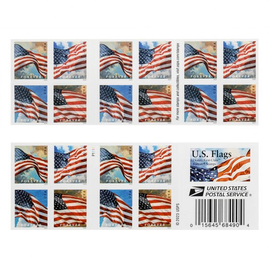 2024 US Flags Forever First Class Stamp - 5 Books of 20 ( 100 Total Stamps )