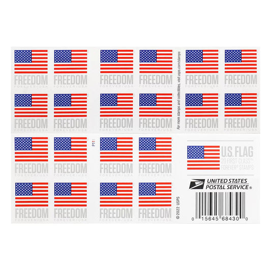 2023 US Flags Forever First Class Stamp - 5 Books of 20 ( 100 Total Stamps )
