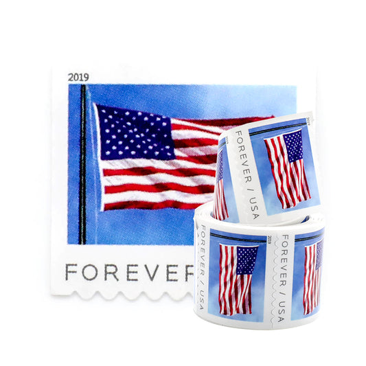 2019 2022 Forever Stamps US Flag First Class Postage Stamps Coil of 100 PCS/Roll