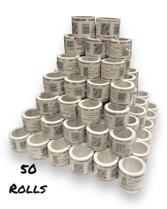 50 - 2024 Forever Stamps US Flag First Class Coil -  100 PCS/Roll (